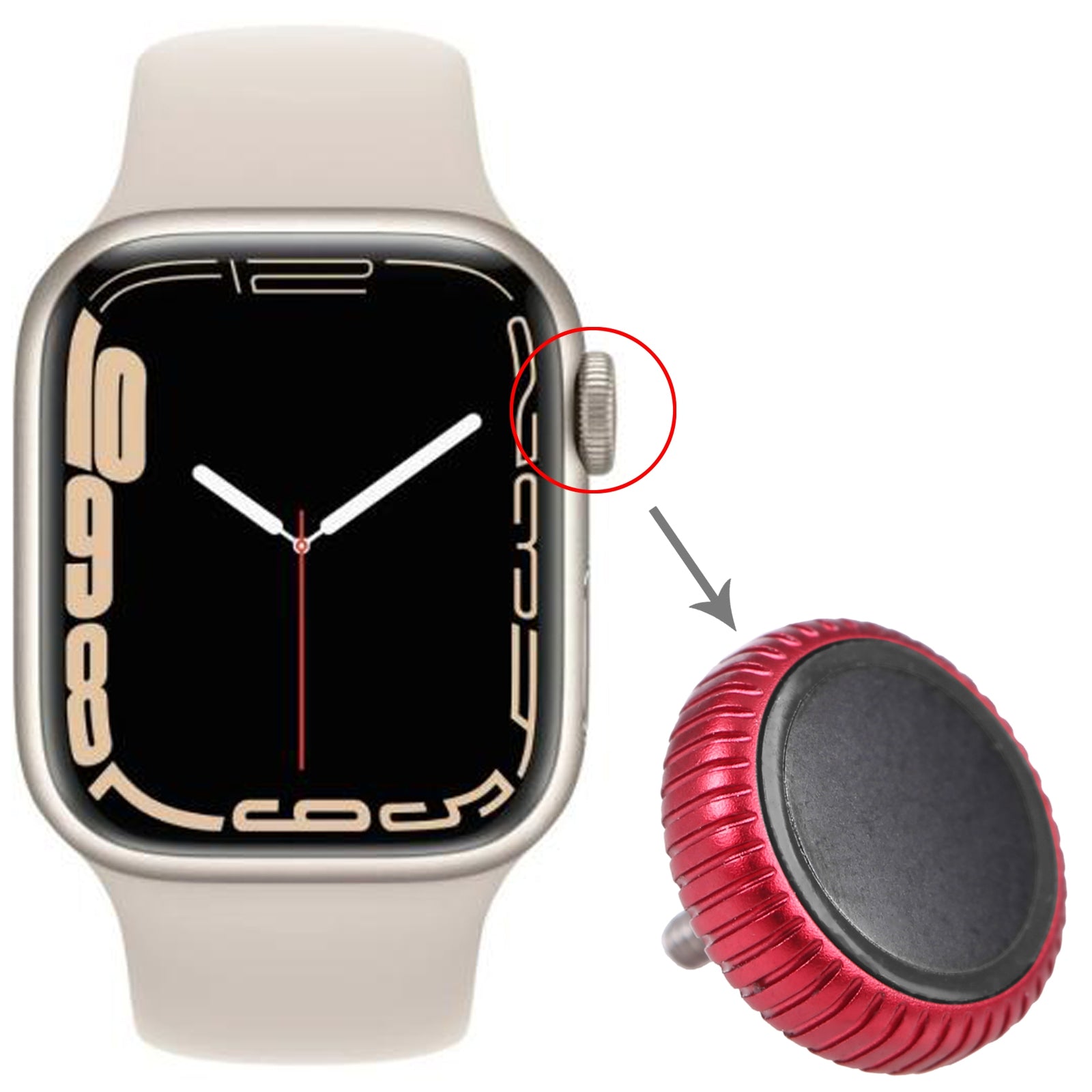 Crown Nut Apple Watch Series 7 (GPS) Red