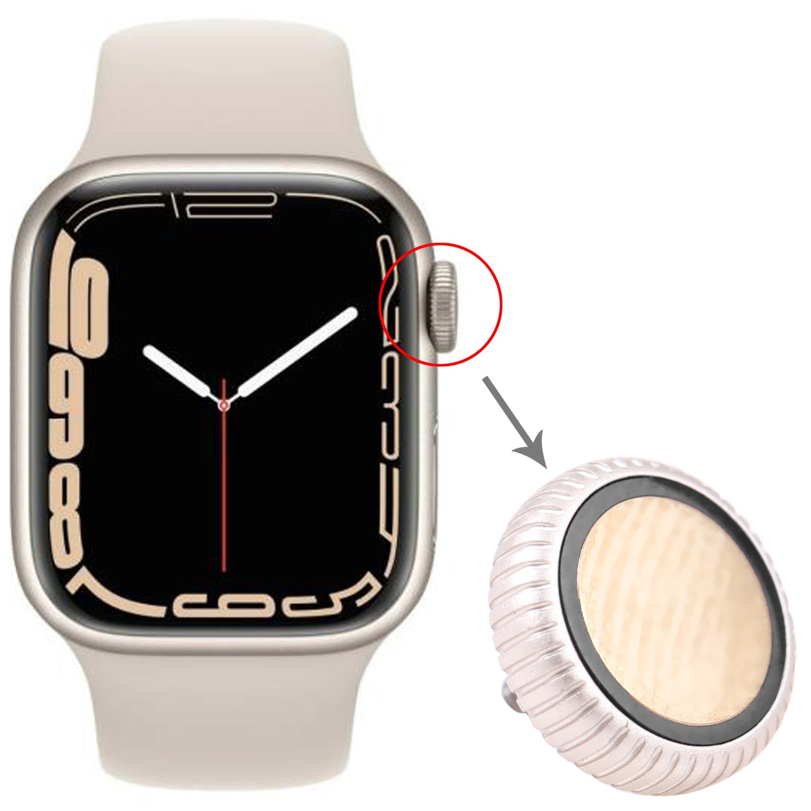 Crown Nut Apple Watch Series 7 (GPS) Silver