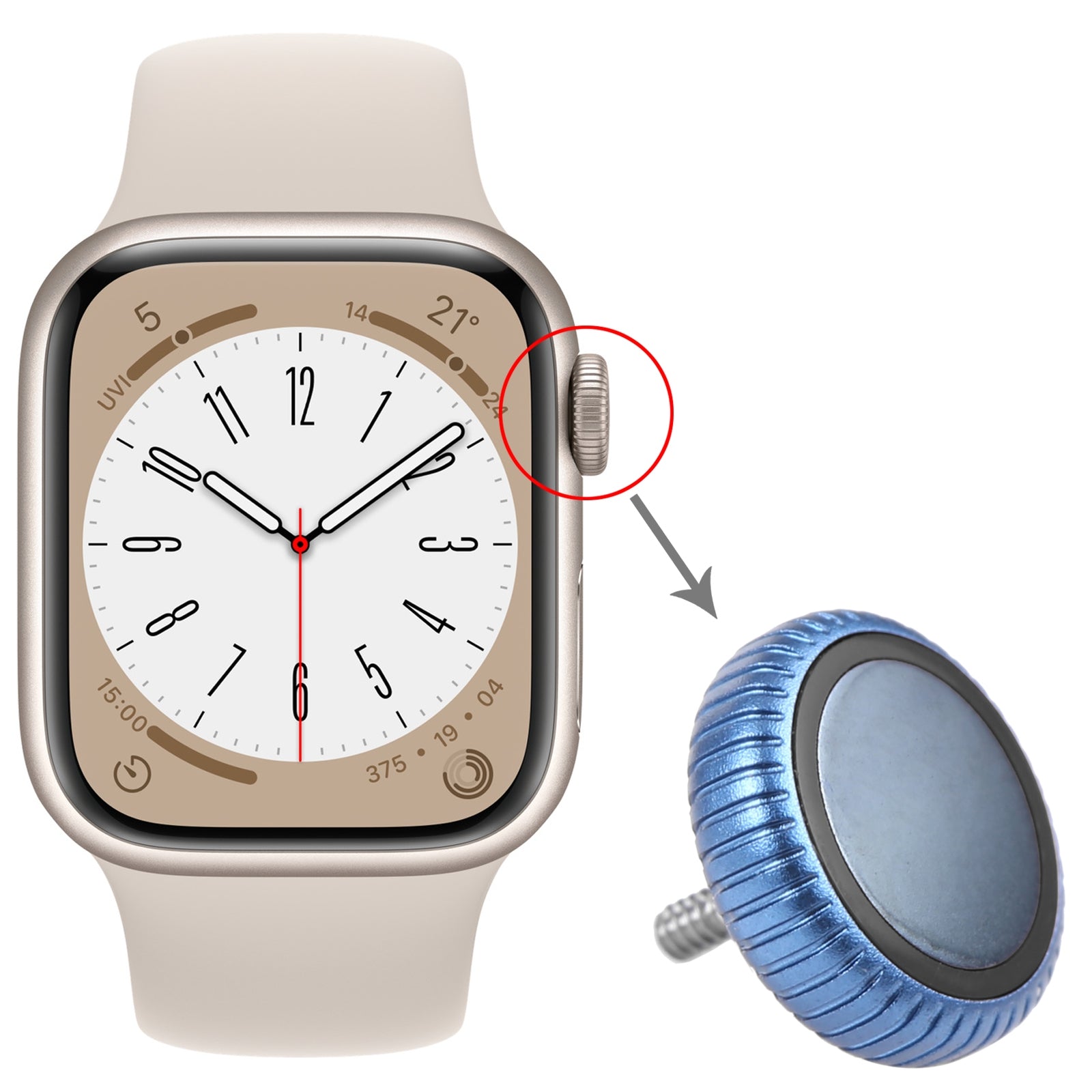 Crown Nut Apple Watch Series 8 (GPS) Blue