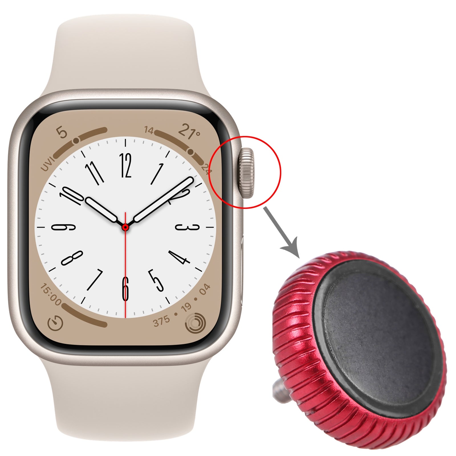 Crown Nut Apple Watch Series 8 (GPS) Red