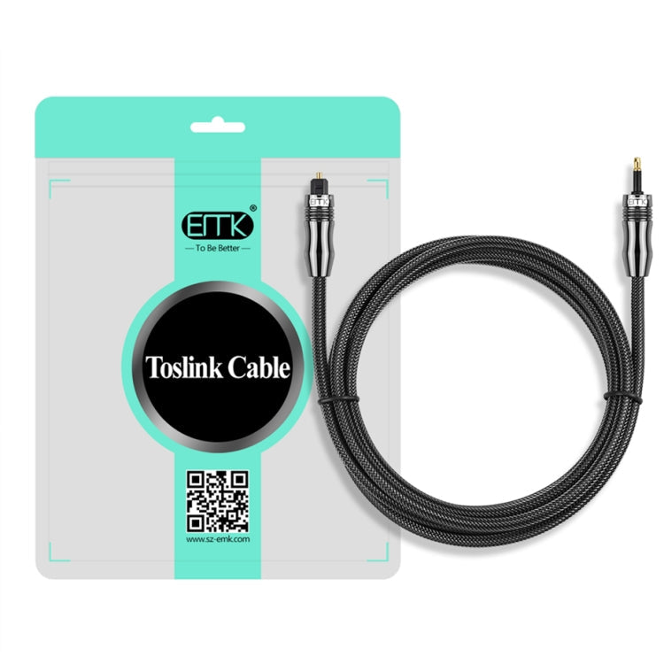 Cable de Audio óptico Digital EMK OD6.0 mm de 3.5 mm Toslink a Mini Toslink longitud: 1 m