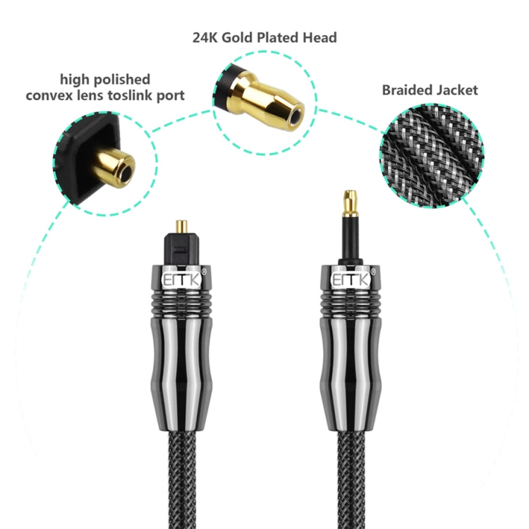 Câble audio optique numérique EMK OD6.0 3,5 mm Toslink vers Mini Toslink Longueur : 1 m