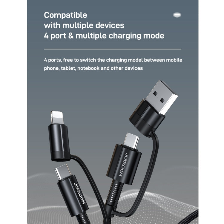 Joyroom S-1830G3 3A 4 IN 1 Dual Type-C / USB-C + 8 PIN + USB Multifunction Fast Charging Data Cable Length: 1.8m (Green)