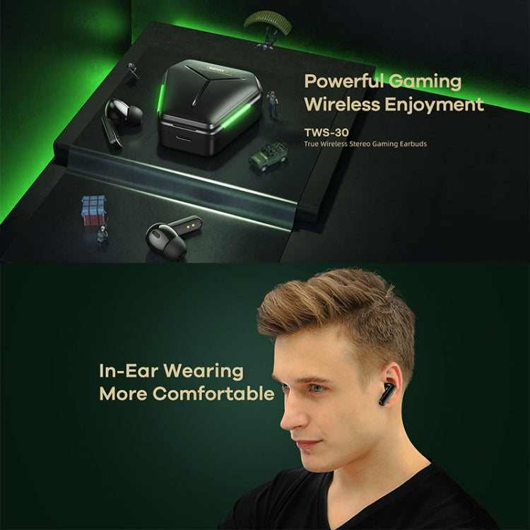 Remax TWS-30 Bluetooth 5.0 Auriculares Stereo Inalámbricos verdaderos para juegos (Negro)