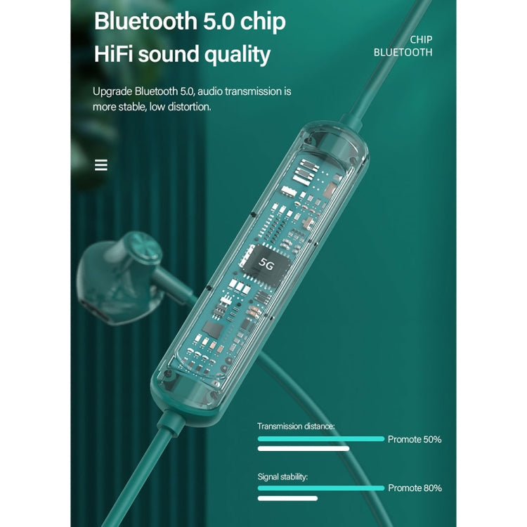 Original Lenovo SH1 Auriculares bluetooth Controlados con alambre de alambre de alambre Magnético de Lenovo SH1 llamada de soporte (Azul marino)