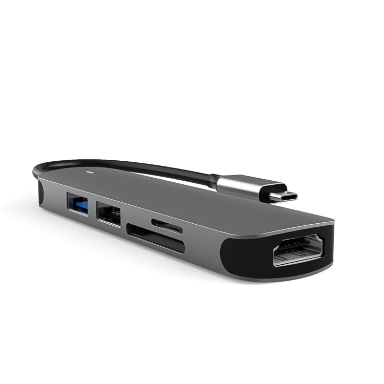 BX5H 5 EN 1 USB-C / TIPO-C A 4K HDMI + SD / TF Slot + USB 3.0 + USB 2.0 Ports Station Station Hub