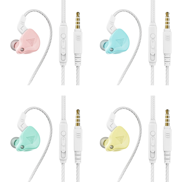 QKZ AK6-X 3.5MM Subwoofer In-Ear Sports Headphones with Microphone Cable length: about 1.2m (Lemon Yellow)