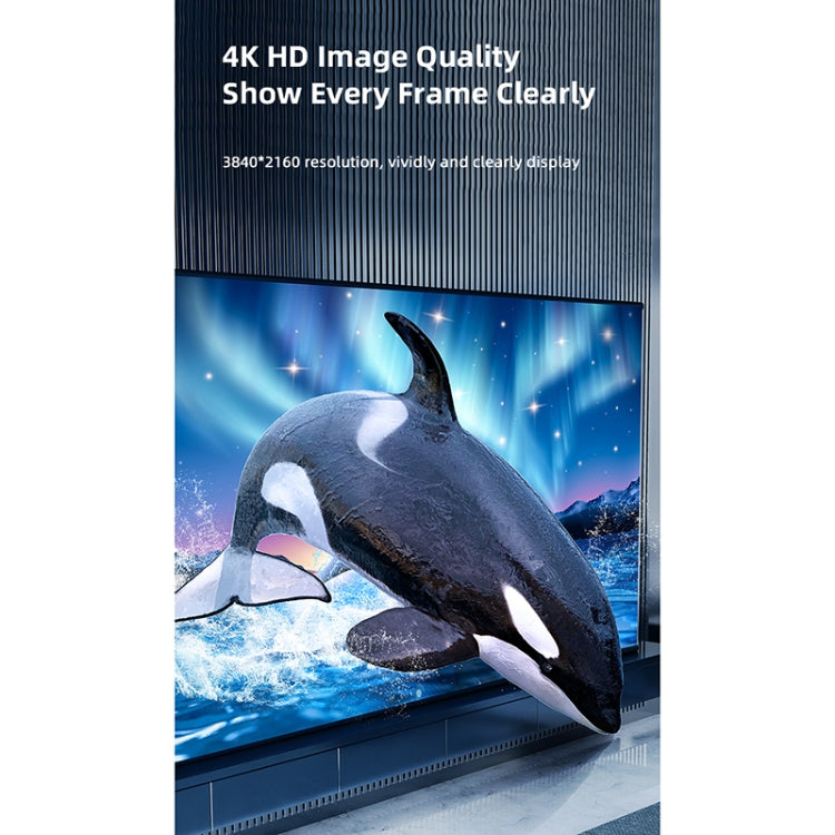 USAMS US-SJ530 U74 DP To HDMI 4K Bright Aluminum Alloy HD Video Audio Cable Cable length: 2m (Black)