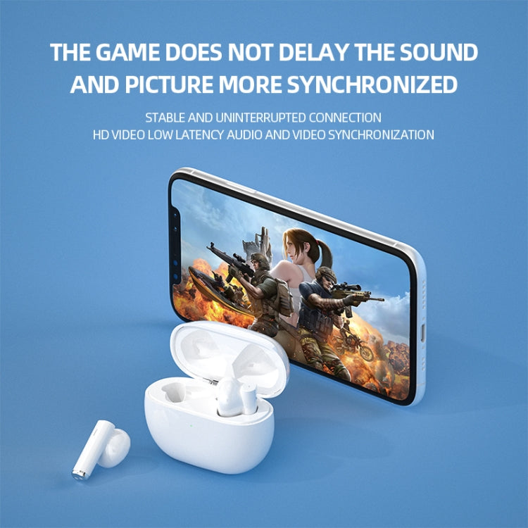 JX-6S Intelligent Noise Reduction Bluetooth Headphone with Charging Box Support Automatic Connection (White)
