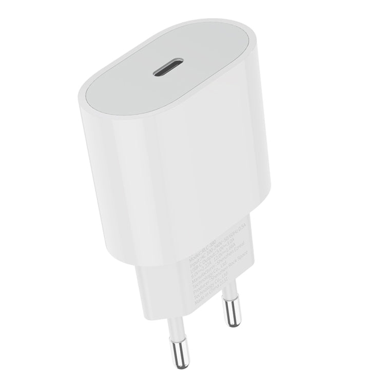 Rock T18 20W PD USB-C / Type-C Mini Travel Charger EU Plug (White)
