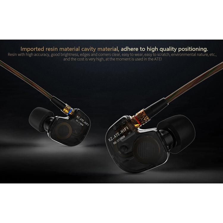KZ ATE STANDARD VERSION Écouteurs intra-auriculaires de style sport 3,5 mm Longueur du câble filaire : 1,3 m (noir)