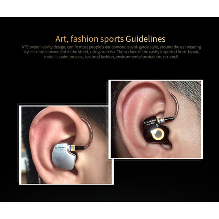 KZ ATE STANDARD VERSION Écouteurs intra-auriculaires de style sport 3,5 mm Longueur du câble filaire : 1,3 m (noir)