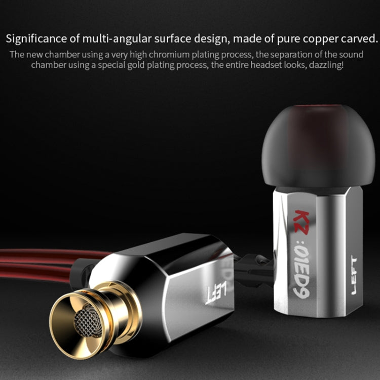 KZ ED9 Versión estándar de 3.5mm L Tipo de Tipo Auriculares con Cable Longitud del Cable: 1.2m (Negro)