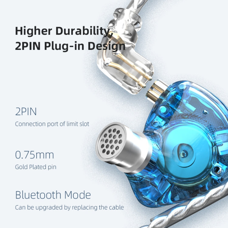 KZ ZAX 16 Unit Ring Iron Sport Gaming In-Ear Wired Headphone Version Standard (Noir)