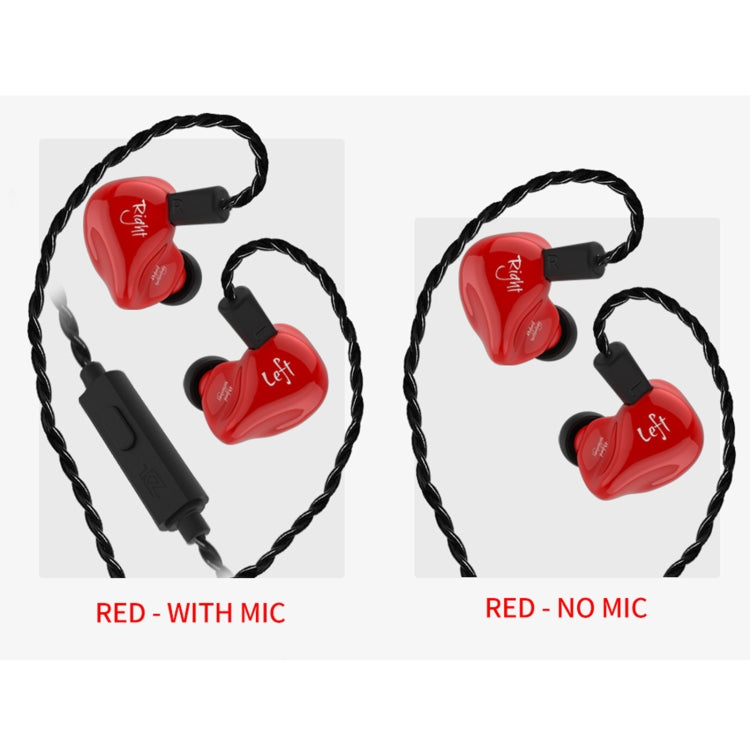 KZ ZS4 Ring Iron Hybrid Drive In-Ear Auricular Cableado Versión MIC (Rojo)