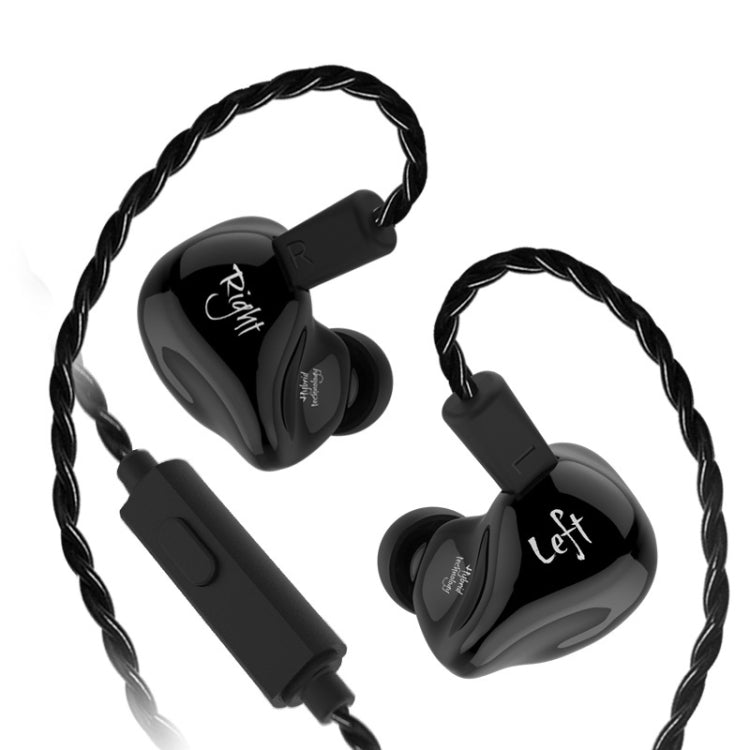 KZ ZS4 Ring Iron Hybrid Drive In-Ear Earphone Wired MIC Version (Black)