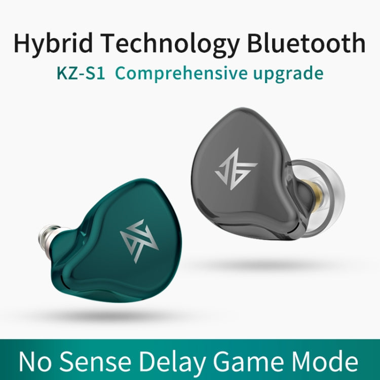 KZ S1 1DD+1BA TECHNOLOGIE HYBRIDE SANS FIL BLUETOOTH 5.0 Écouteurs intra-auriculaires sport stéréo avec micro (Vert)