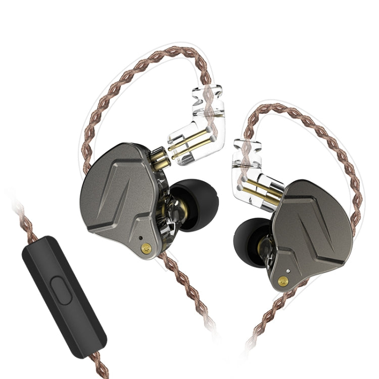 KZ ZSN Pro Ring Iron Hybrid Drive Metal In-Ear Earphone Wired MIC Version (Gray)