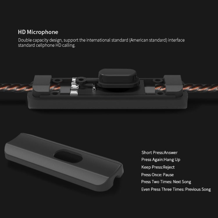 6-Piece KZ ZSR Iron-in-Ear Wired Headphones MIC Version (Black)