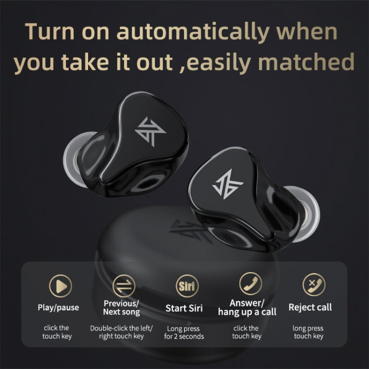 KZ Z1 Pro Dynamic True Wireless Bluetooth 5.2 Deportes Ear Auriculares (Negro)
