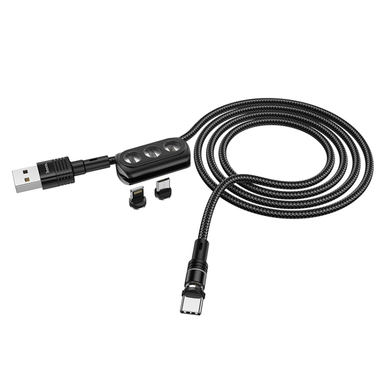 Hoco U98 Sunway 3 en 1 Cable de Carga Magnético Multifuncional USB a 8 Pin + Micro USB + Cable USB-C / TYPE-C Longitud del Cable: 1.2m (Rojo)