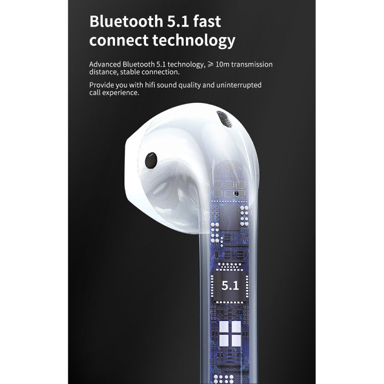 LCD TOUCH NR-550 Bluetooth Headset with Charging Box Support Image Replacement and Usage Status Detection and Siri (White)