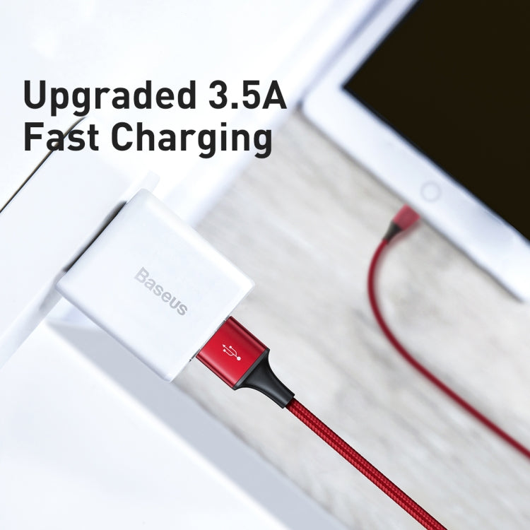 Baseus CAJS000009 Rapid Series 3.5A USB to 8 PIN + USB-C / Type-C + Micro USB Data Cable Cable Length: 1.2cm (Red)