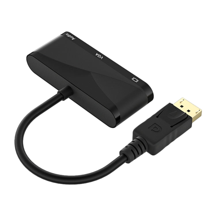 D45 3 en 1 HDMI a HDMI + VGA + 3.5 Cable conversor de Audio (Negro)