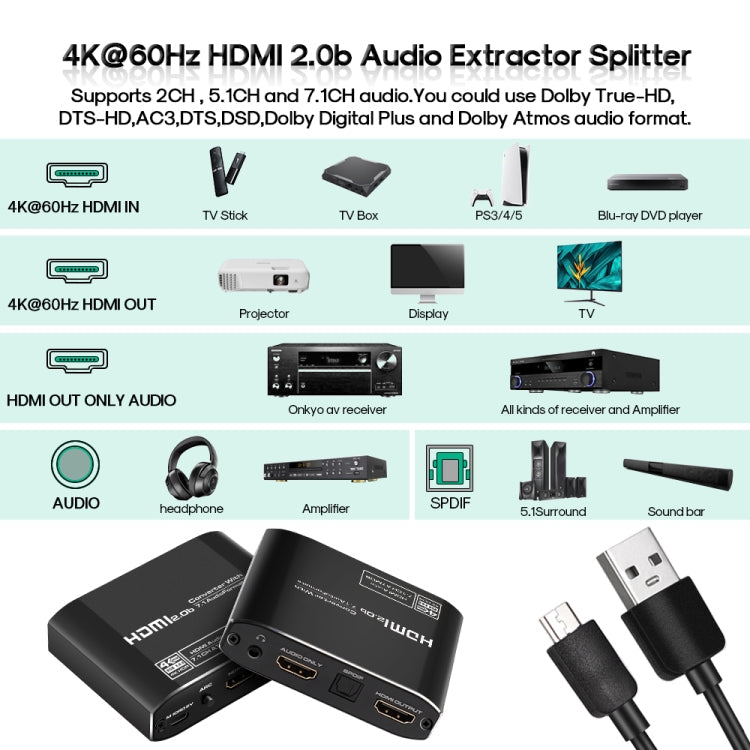 NK-H38 4K HDMI Audio del convertidor del divisor