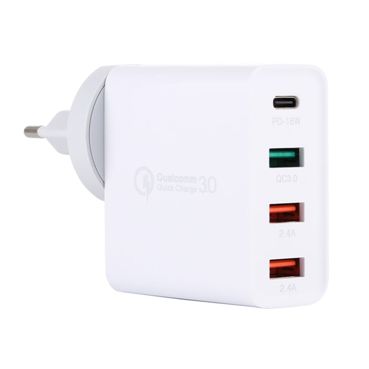 A3 PD 18W USB-C / Type-C + QC3.0 USB + Travel Charger with Dual USB interface