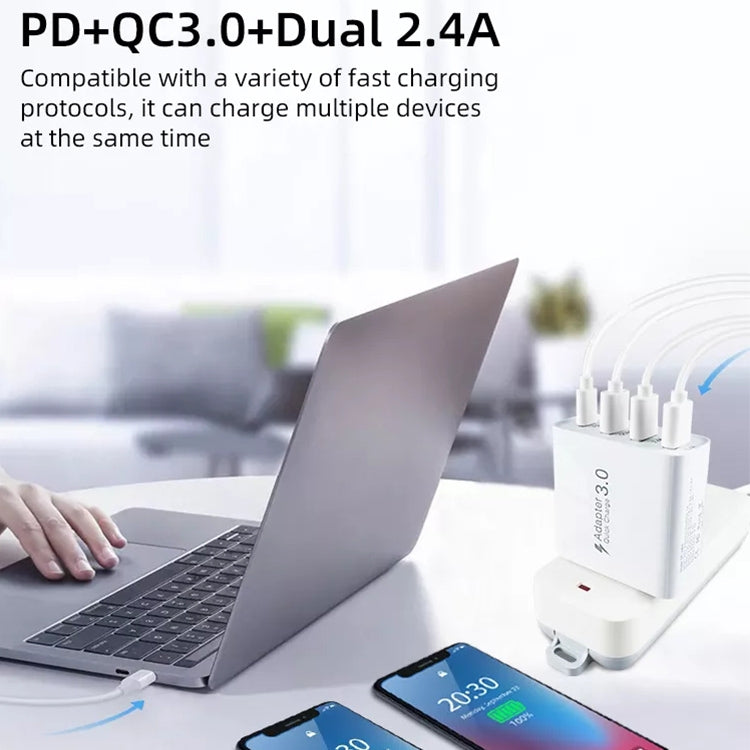 A3 PD 18W USB-C / Type-C + QC3.0 USB + Chargeur de voyage avec double interface USB