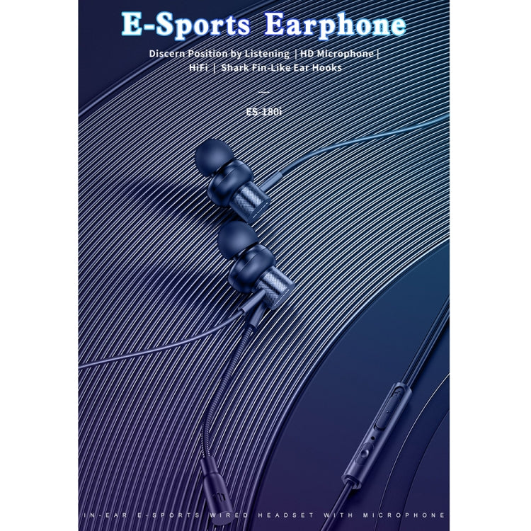 Awei ES-180i Écouteurs filaires E-Sports E-Ear avec microphone (Noir)