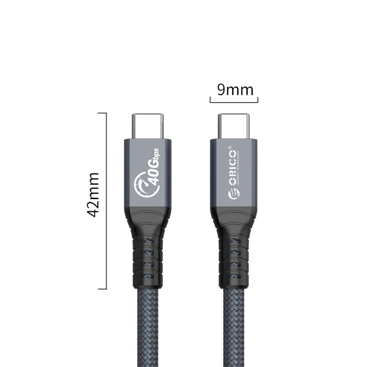 Câble de données Orico 40GBPS Thunderbolt 4 USB-C / TPYE-C Longueur du câble: 80cm (Gris)