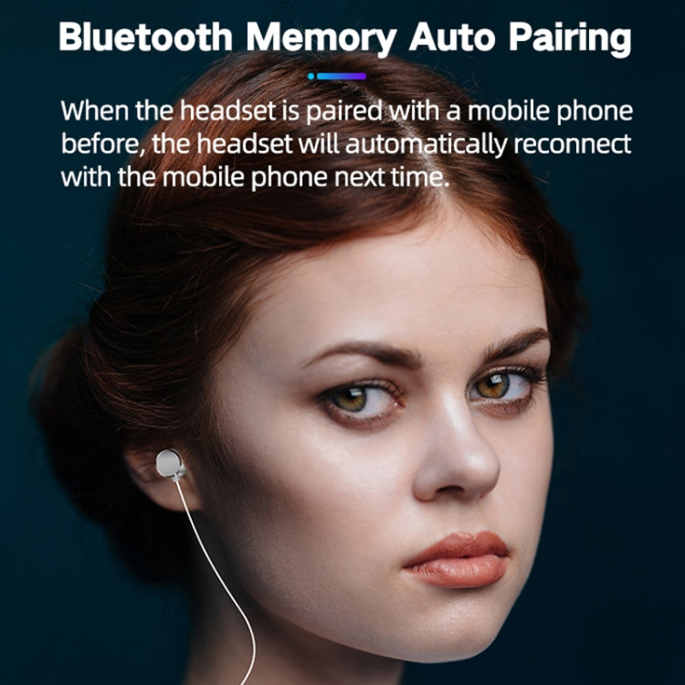 Auricular Bluetooth FineBlue F1 Lavalier recordatorio de vibración de soporte (Blanco)