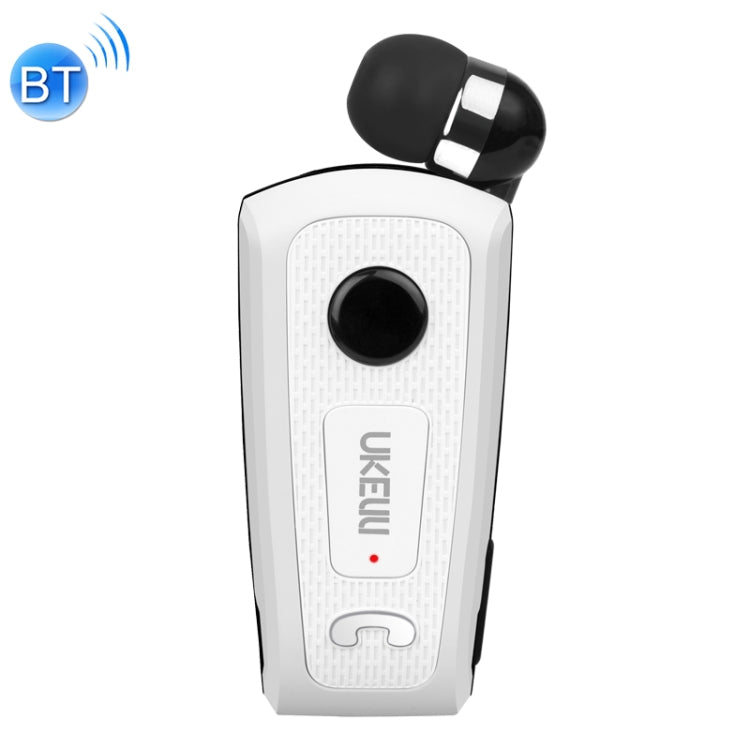 Ukelili UK-E20 DSP Réduction du Bruit Lavalier Pull Pull Cable Casque Bluetooth avec Vibration (Blanc)