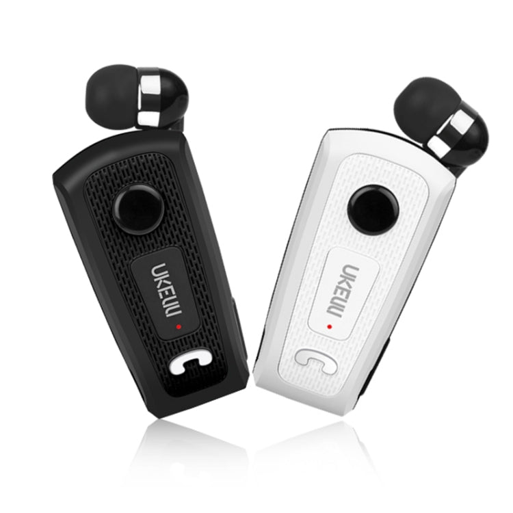 Ukelili UK-E20 DSP Réduction du Bruit Lavalier Pull Pull Cable Casque Bluetooth avec Vibration (Blanc)
