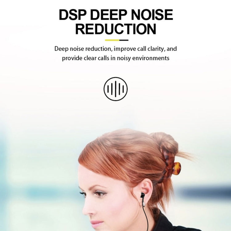 Ukelili UK-E20 DSP Noise Reduction Lavalier Pull Pull Cable Bluetooth Headphone with Vibration (White)