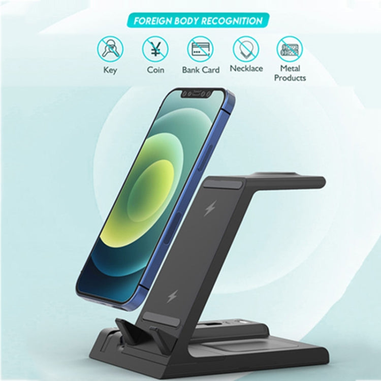 D2 15W MAX 6 in 1 Multifunction Fast Wireless Charger Stand (Black)