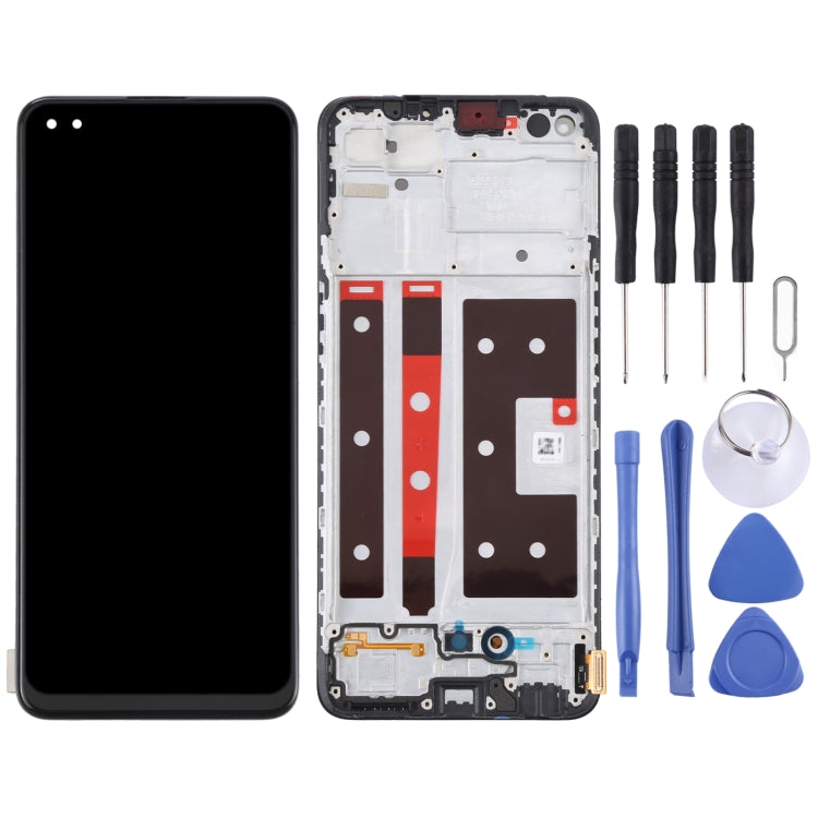 Original LCD Screen and Digitizer Full Assembly with Frame for Oppo Reno 4 Lite / F17 Pro