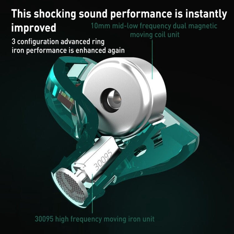 KZ-ZST X 1.25m Ring Iron Hybrid Driver In-Ear Noise Cancelling Earphone Style: Sans micro (Coloré)