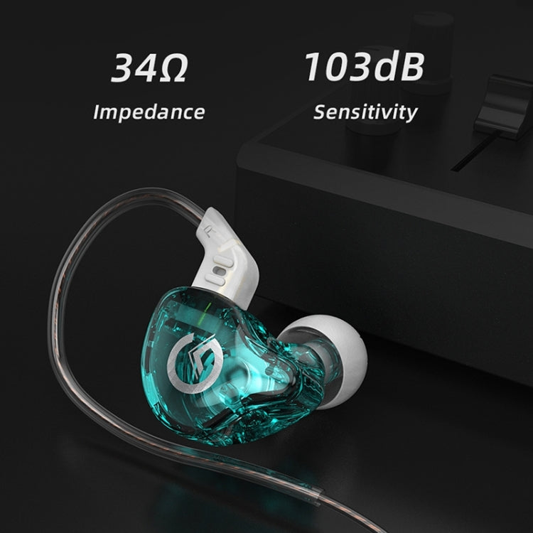GK G1 1.2m Dynamic HIFI Subwoofer Noise Canceling Sports In-Ear Headphones style: Without Mic (Transparent Black)