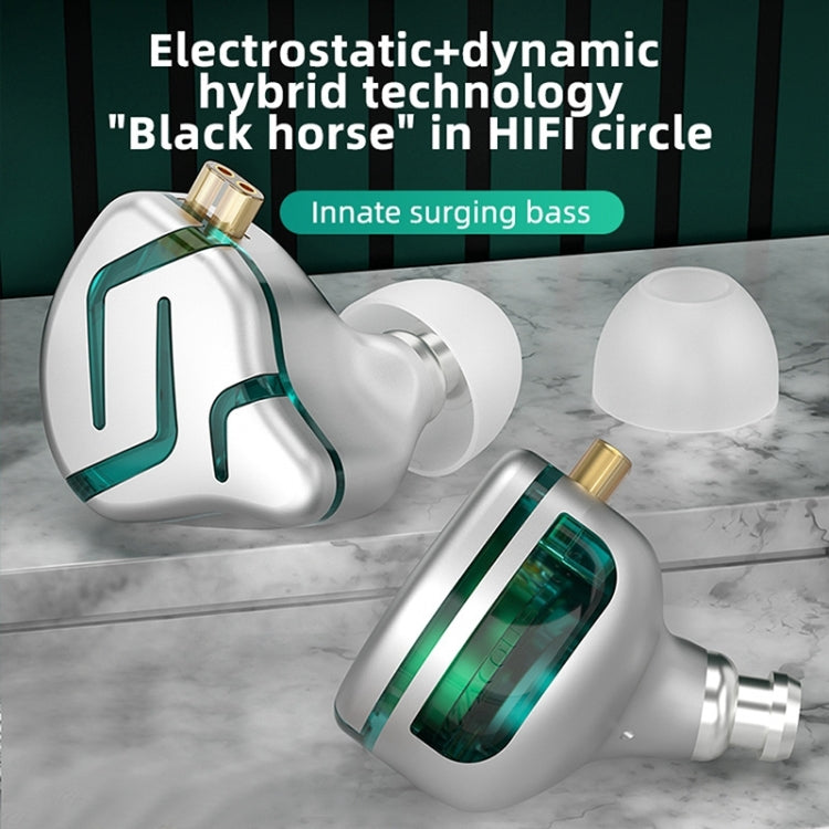 KZ-ZES Écouteurs intra-auriculaires hybrides dynamiques électrostatiques HIFI Longueur : 1,2 m (avec microphone)