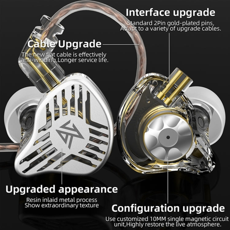 KZ-EDS 1.2m Style d'écouteurs intra-auriculaires dynamiques à la mode: sans micro (transparent)