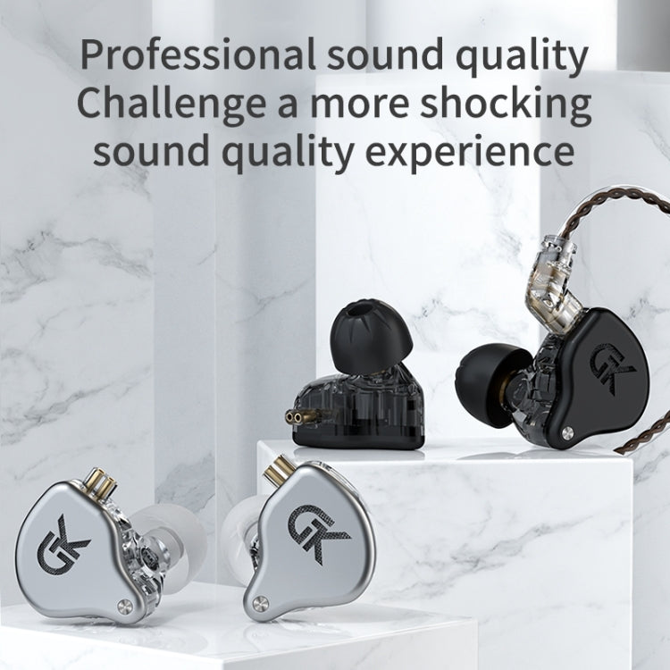 GK GS10 1.25m Ten Unit Ring Iron Personality HIFI In-Ear Headphones Style: Avec Microphone (Noir)