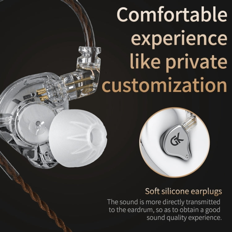GK GS10 1.25m Ten Unit Ring Iron Personality HIFI In-Ear Headphones Style: Avec Microphone (Argent)