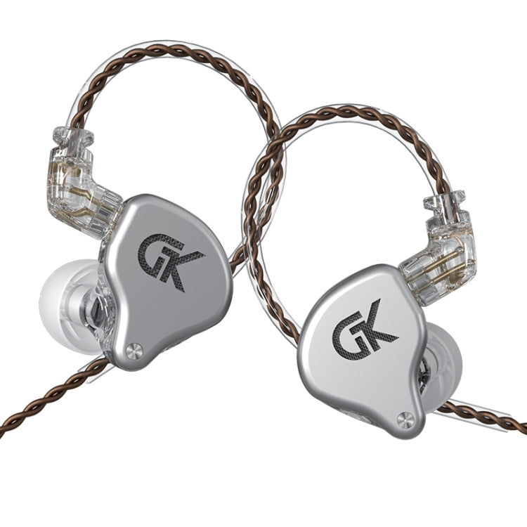 GK GS10 1.25m Ten Unit Ring Iron Personality HIFI In-Ear Headphones Style: Without Microphone (Silver)