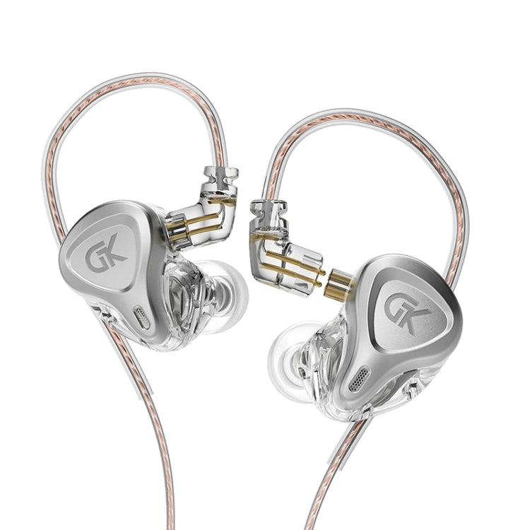 GK G5 1.25m Dynamic Subwoofer HiFi In-Ear Headphones Style: Without Mic (Silver)