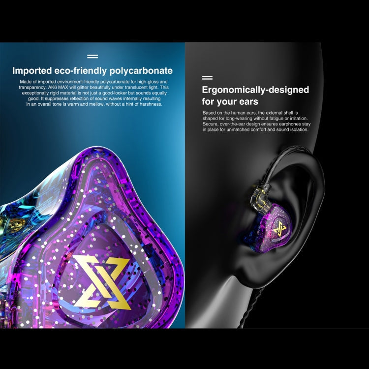 QKZ AK6 MAX In-ear Dynamic Subwoofer Earphone Wired Controlled Version: Standard Version (Colorful)