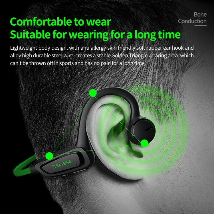 Plextone BOOST1 Bluetooth 5.0 Casque de sport à crochet d'oreille à conduction osseuse (Noir)