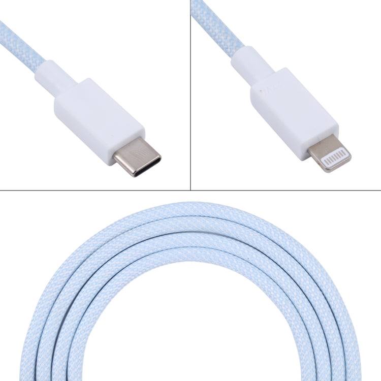 PD 33W USB-C / Type-C+QC 3.0 Cargador de Puerto Dual USB con 1m 27W USB-C / Type-C a Cable de Datos PD de 8 Pines especificación: Enchufe de US (Blanco + Azul)